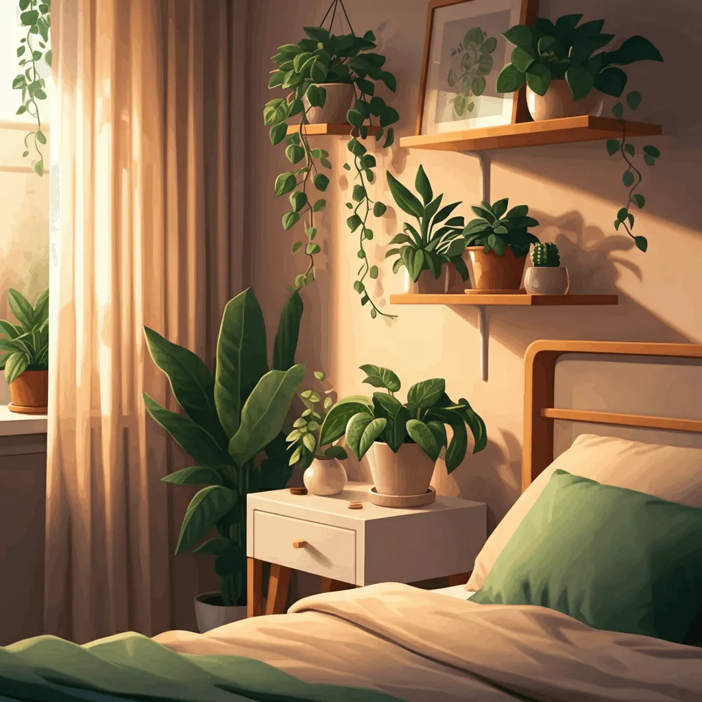 Bedroom with Indoor Plants