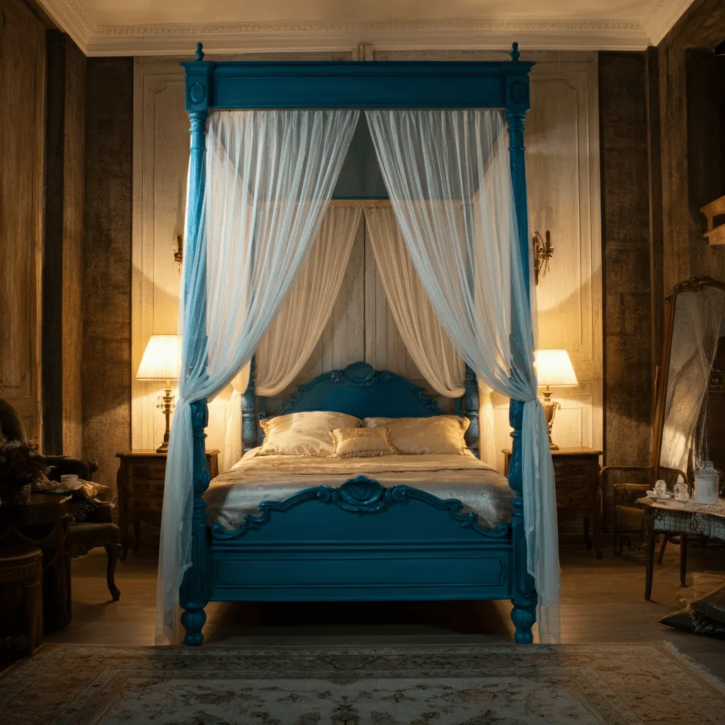 Blue Canopy Bed