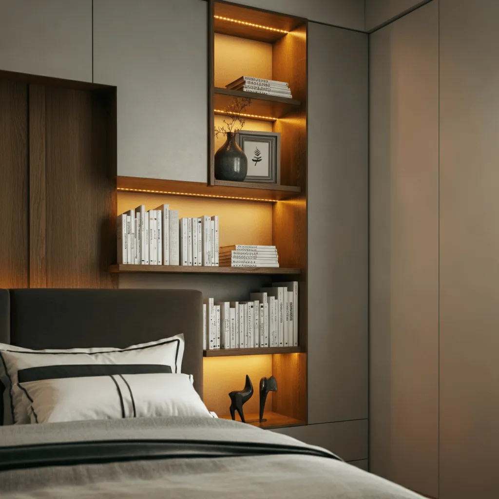 Top 30 Bedroom Wall Decor Styles That Never Go Out of Trend 22 Built-In Lighting