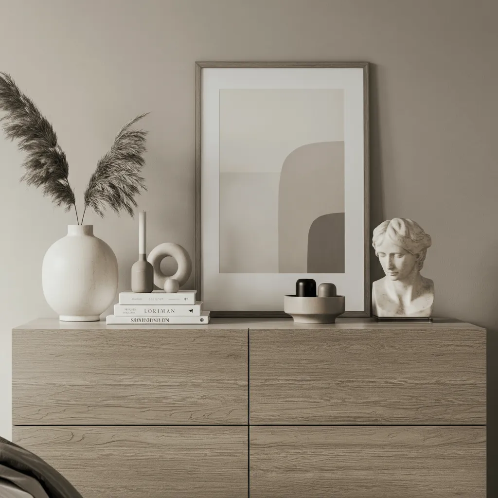 Color Coordinated Dresser Decor