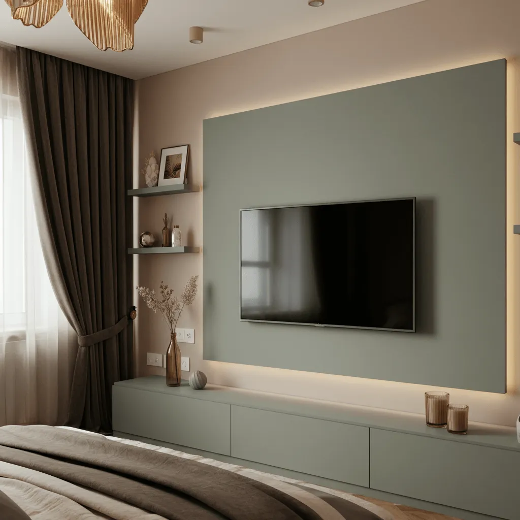 Modern TV Wall Decor Ideas for a Sleek Bedroom Look 17 Color-Coordinated TV Wall Decor