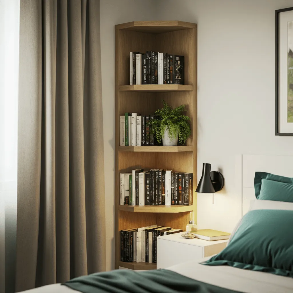 10 Genius DIY Bedroom Decor Ideas for Small Spaces 7 Corner Shelf Design