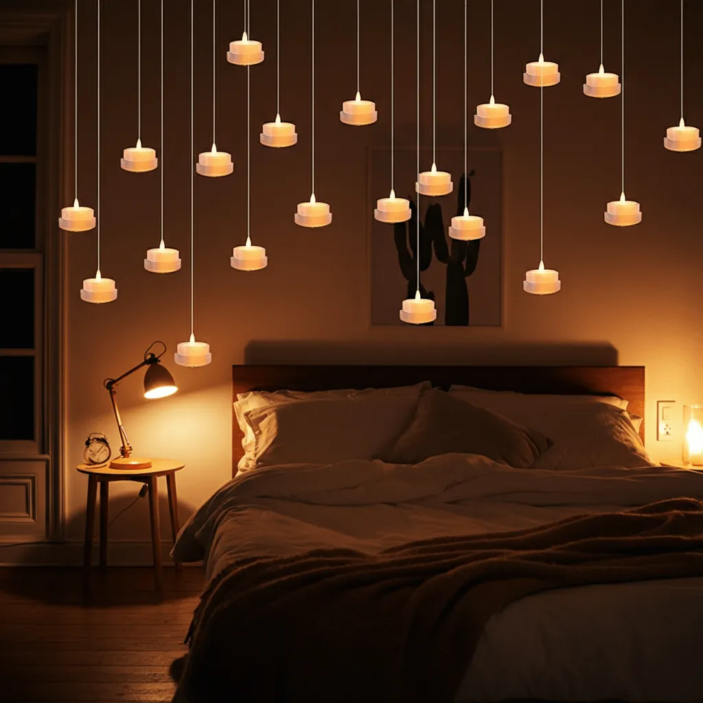 25 Spooky & Chic Halloween Bedroom Decor Ideas to Set the Mood 10 Floating Candles