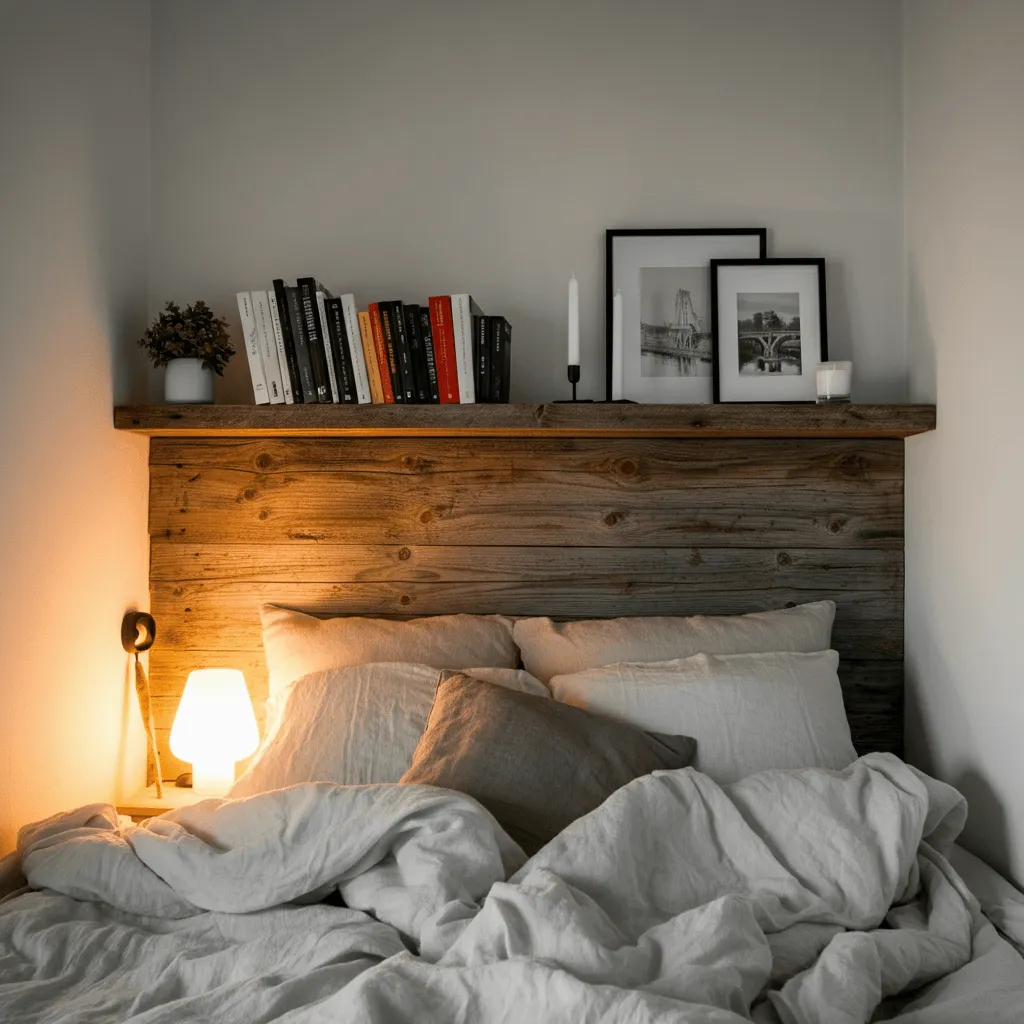 10 Genius DIY Bedroom Decor Ideas for Small Spaces 2 Floating Shelf Headboard