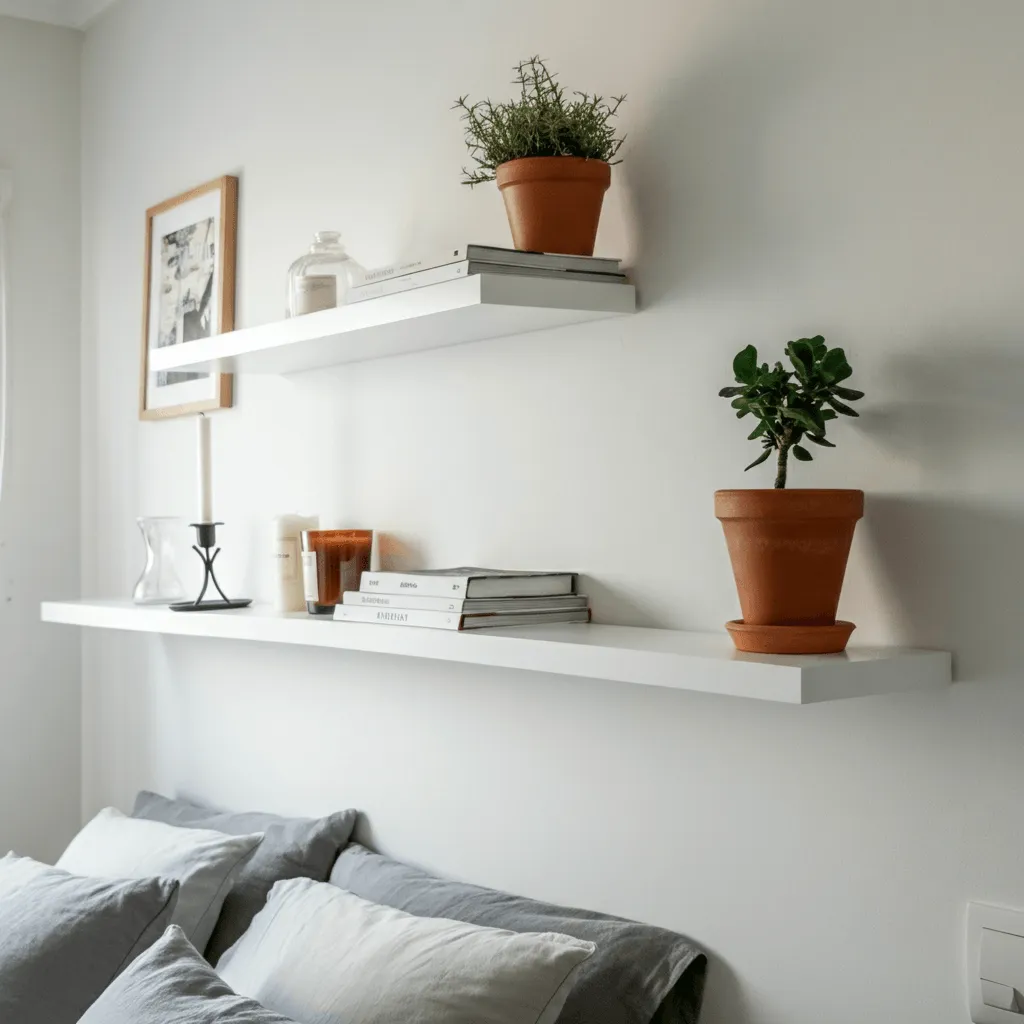Floating Shelves with Decor