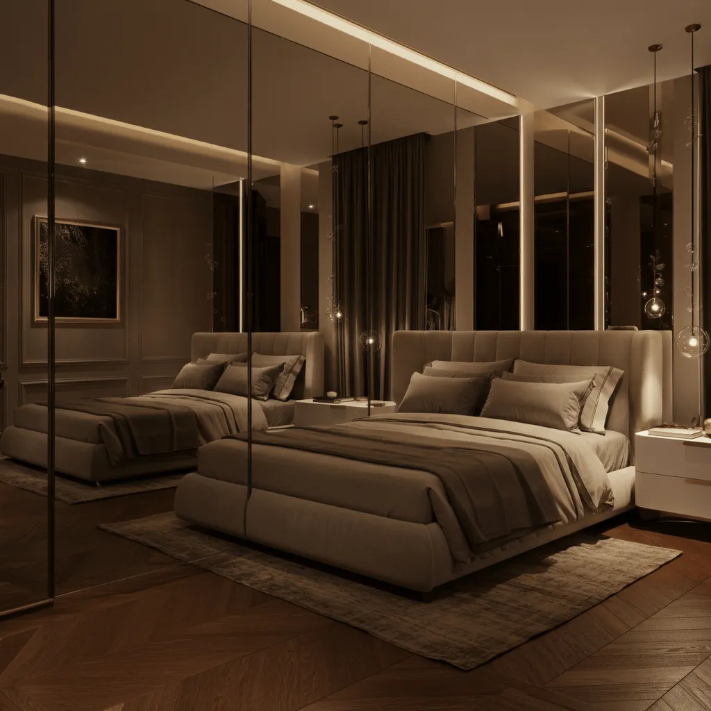 20 Mirror Wall Decor Ideas to Instantly Elevate Your Bedroom 6 Floor-to-Ceiling Mirror Wall