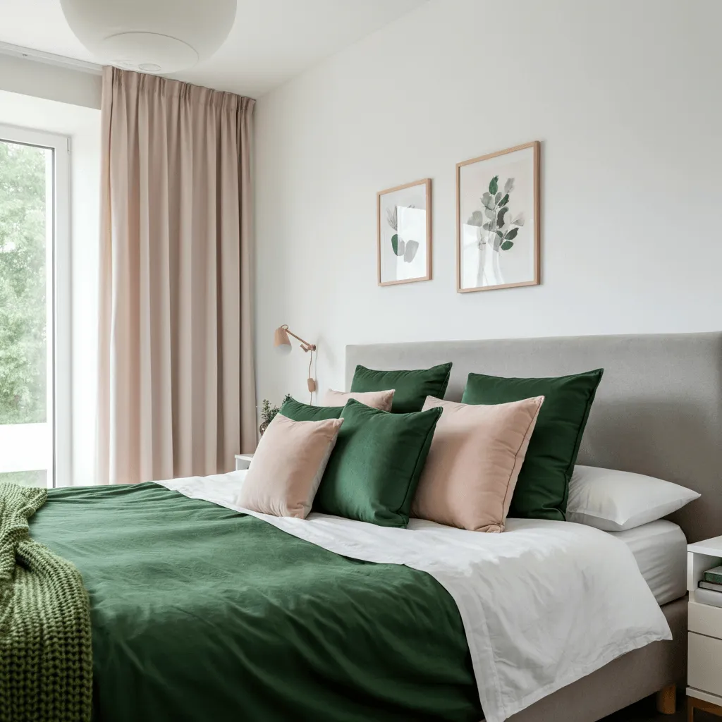 Forest Green Throw Pillows Bedroom