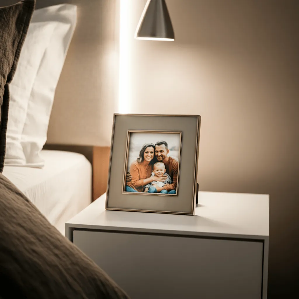 15 Budget-Friendly Bedroom Side Table Decor That Looks Luxe 7 Framed Photograph