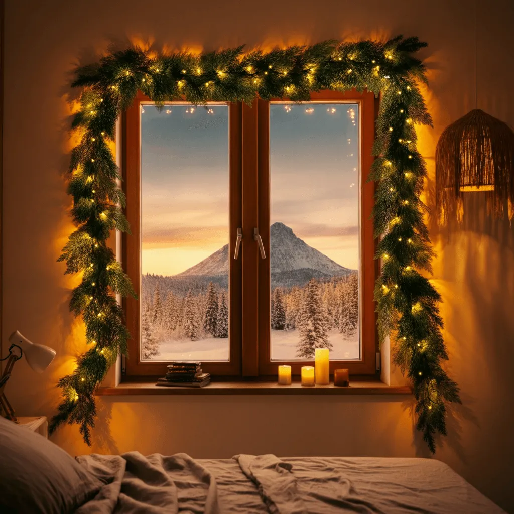 Garland Decorated Windows