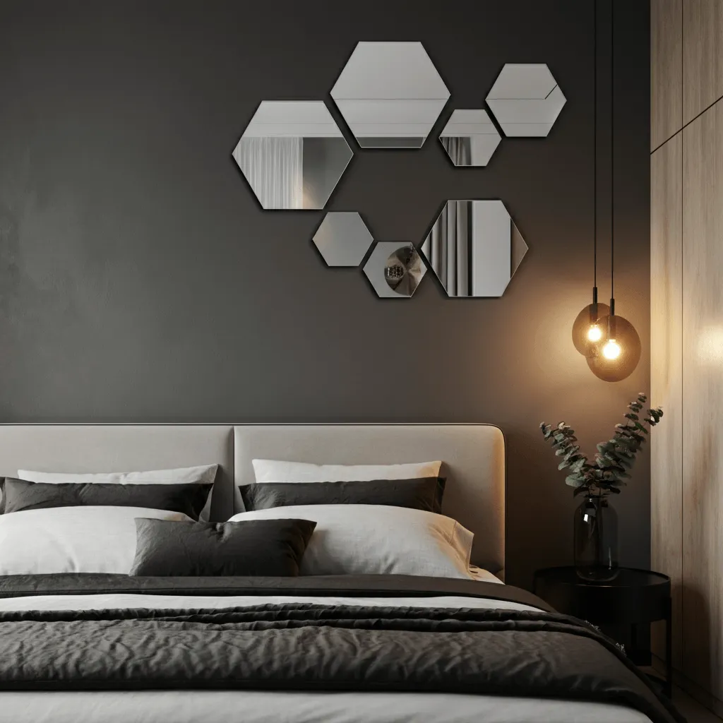 20 Mirror Wall Decor Ideas to Instantly Elevate Your Bedroom 10 Geometric Mirrors