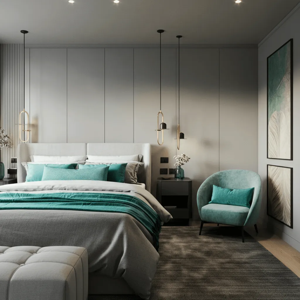 Grey and Teal Accents