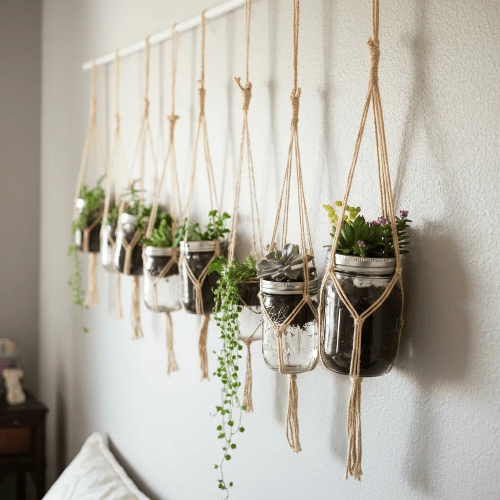 Hanging Mason Jar Planters