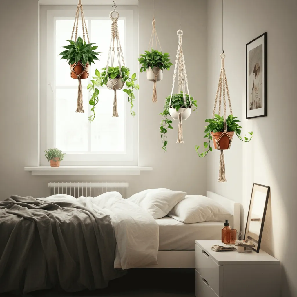 10 Genius DIY Bedroom Decor Ideas for Small Spaces 8 Hanging Planters