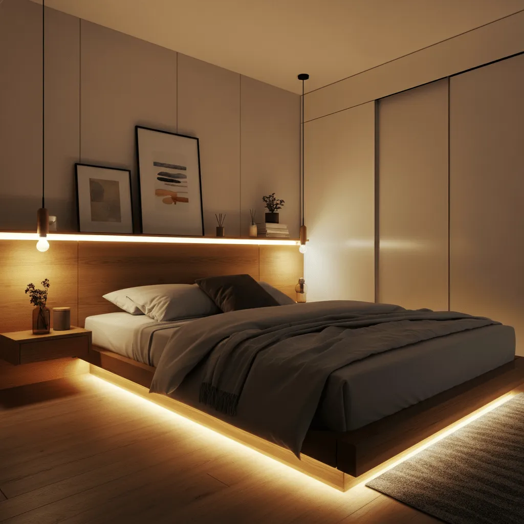 10 Cool Bedroom LED Lighting Ideas for a Modern Vibe 2 LED Strip Lights Under Bed