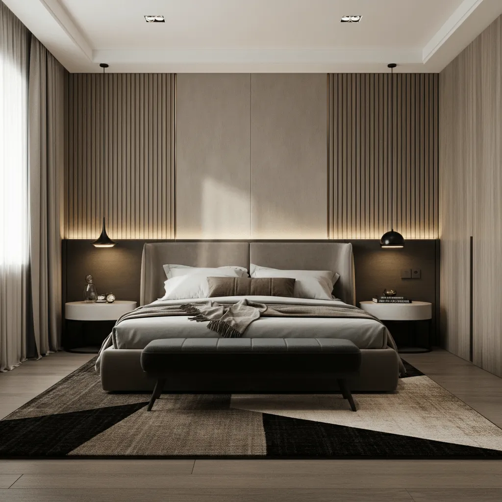 15 Sleek & Stylish Modern Bedroom Decor Ideas for a Chic Makeover 14 Layered Rugs Bedroom