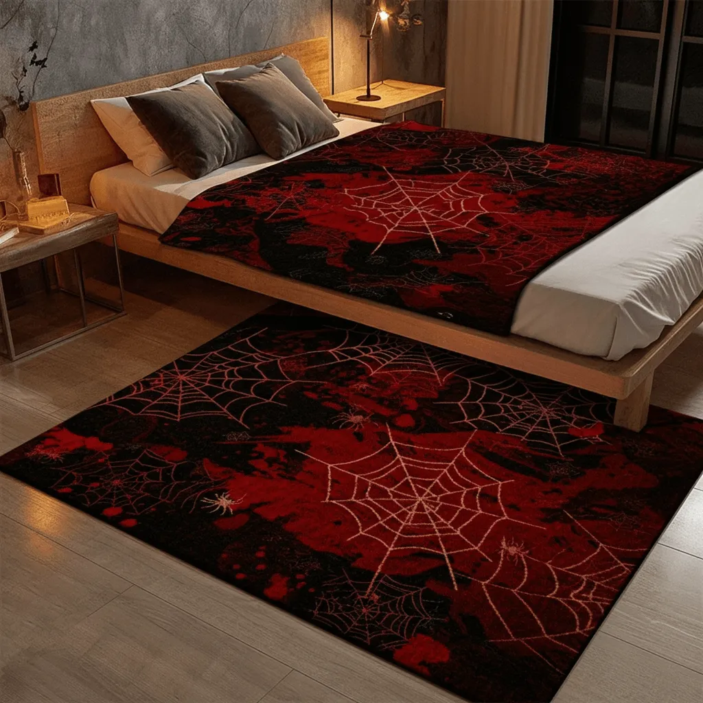 25 Spooky & Chic Halloween Bedroom Decor Ideas to Set the Mood 8 Layered Rugs