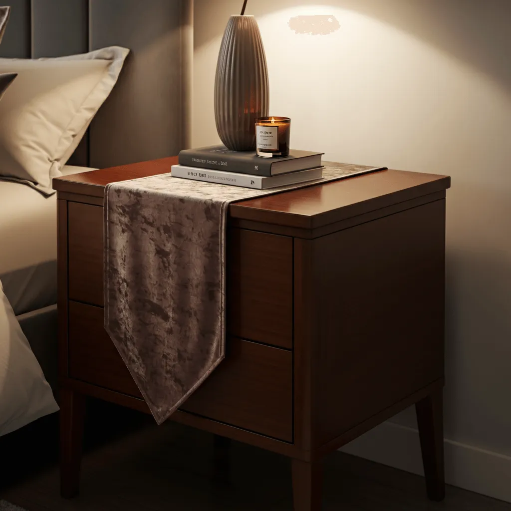 15 Budget-Friendly Bedroom Side Table Decor That Looks Luxe 13 Layered Textures with Fabrics