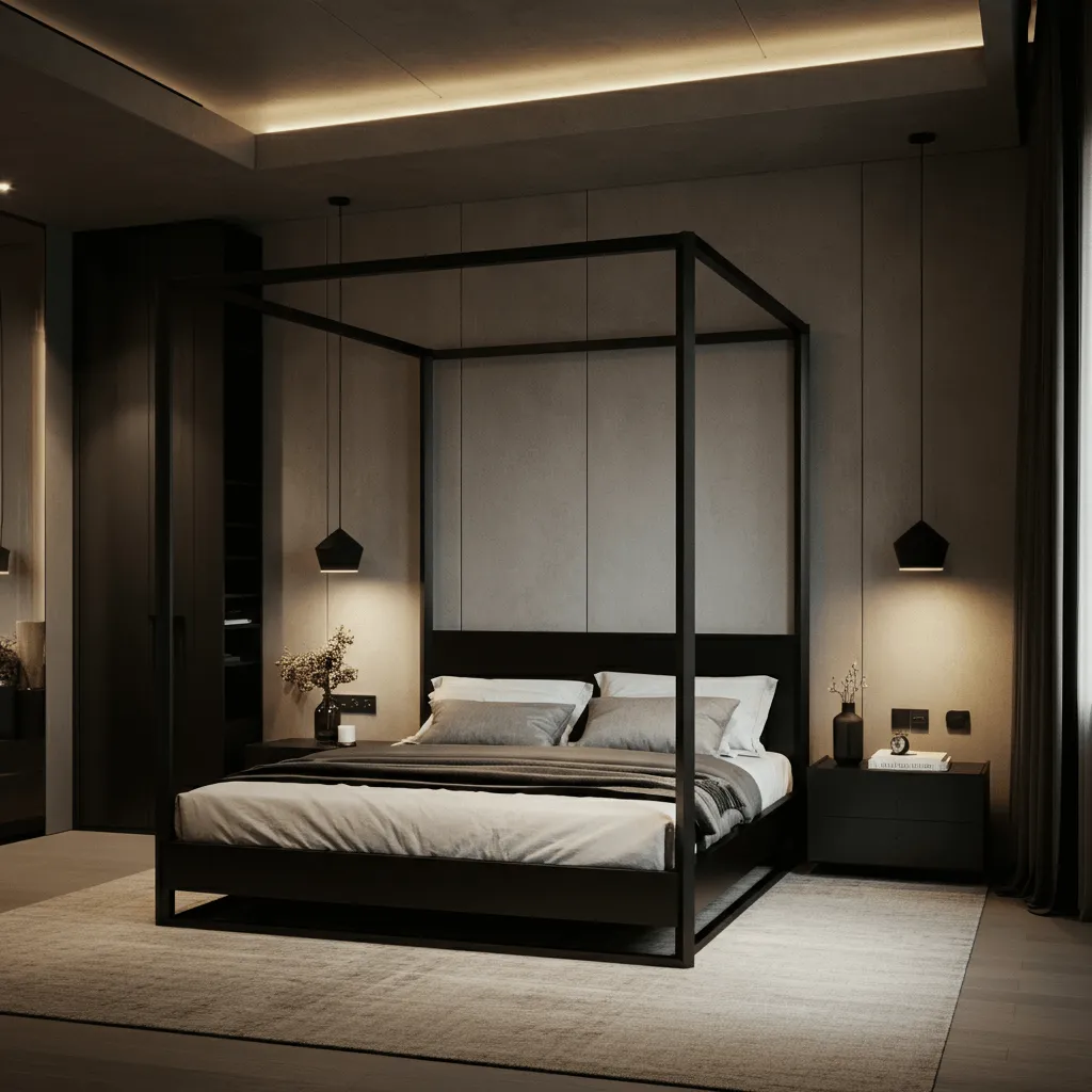 15 Sleek & Stylish Modern Bedroom Decor Ideas for a Chic Makeover 11 Minimalist Canopy Bed Bedroom
