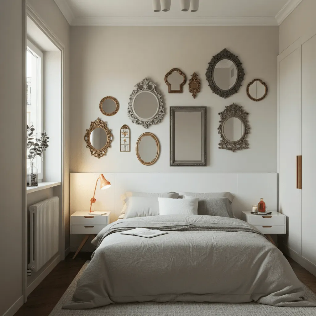 10 Genius DIY Bedroom Decor Ideas for Small Spaces 9 Mirror Feature Wall