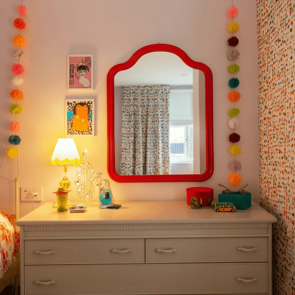 20 Mirror Wall Decor Ideas to Instantly Elevate Your Bedroom 21 Mirror with Colored Frame