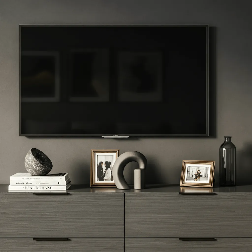 Mounted TV Above Dresser