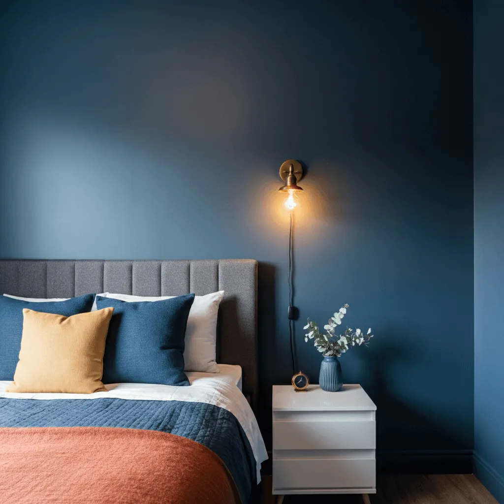 Navy Walls Bedroom