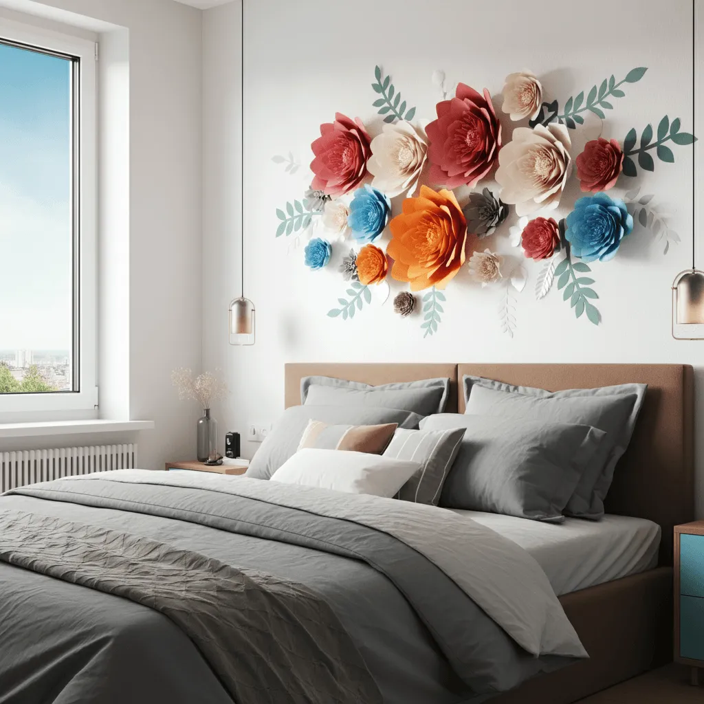 Paper Flower Wall Installation