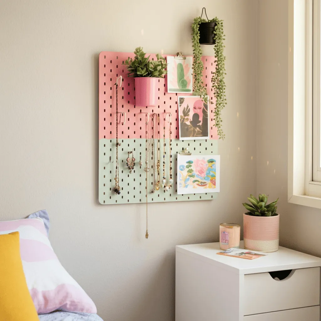 10 Genius DIY Bedroom Decor Ideas for Small Spaces 3 Pegboard Wall Decor