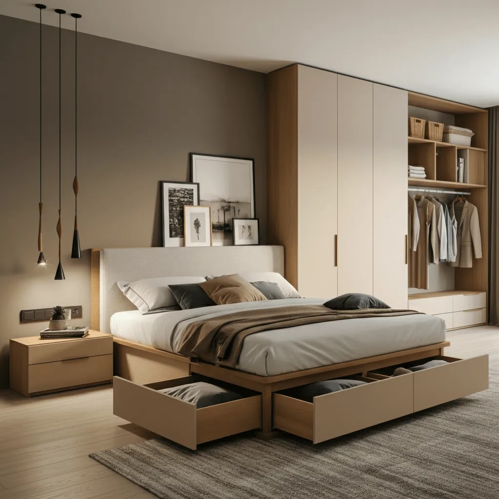 15 Sleek & Stylish Modern Bedroom Decor Ideas for a Chic Makeover 7 Smart Storage Bedroom