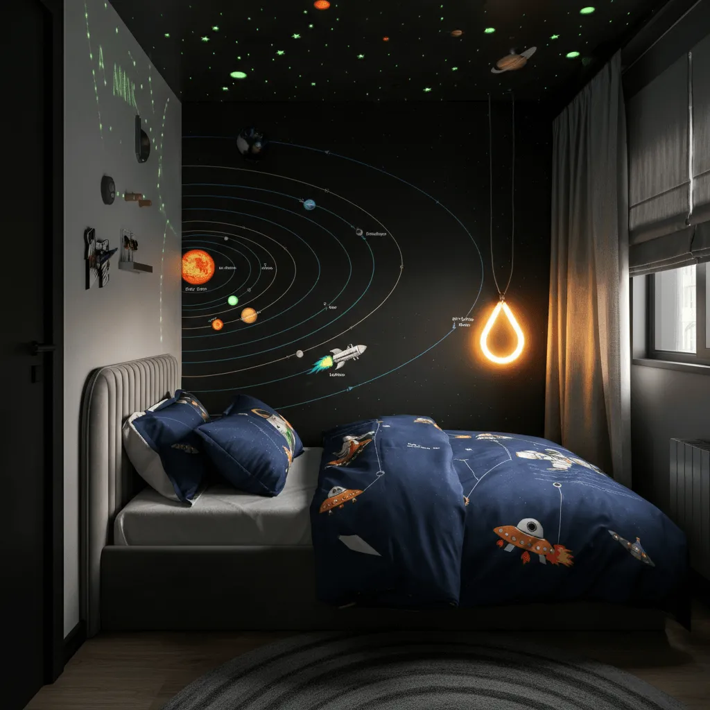 15 Fun & Creative Kids Bedroom Ideas They'll Love 3 Space Explorer Bedroom