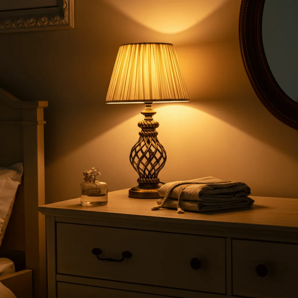 Table Lamp on Dresser