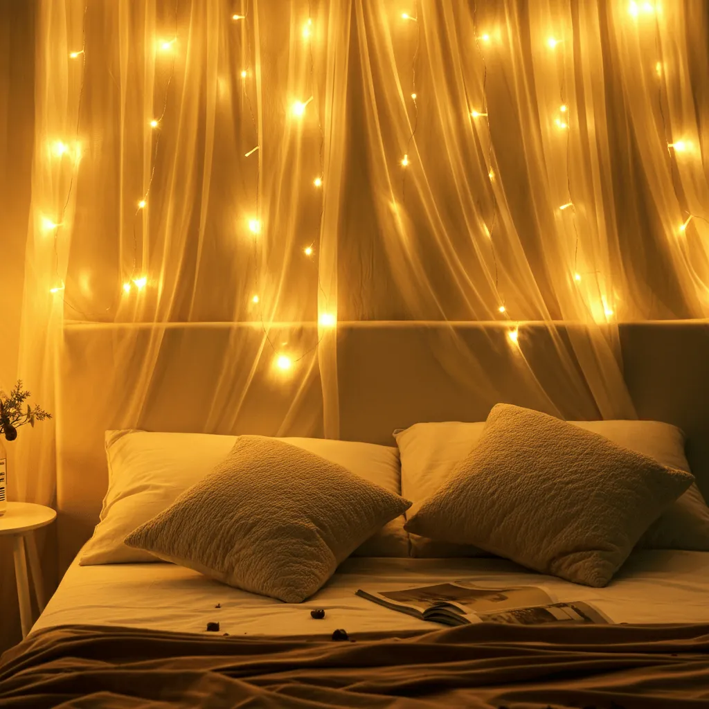 Twinkle Light Headboard