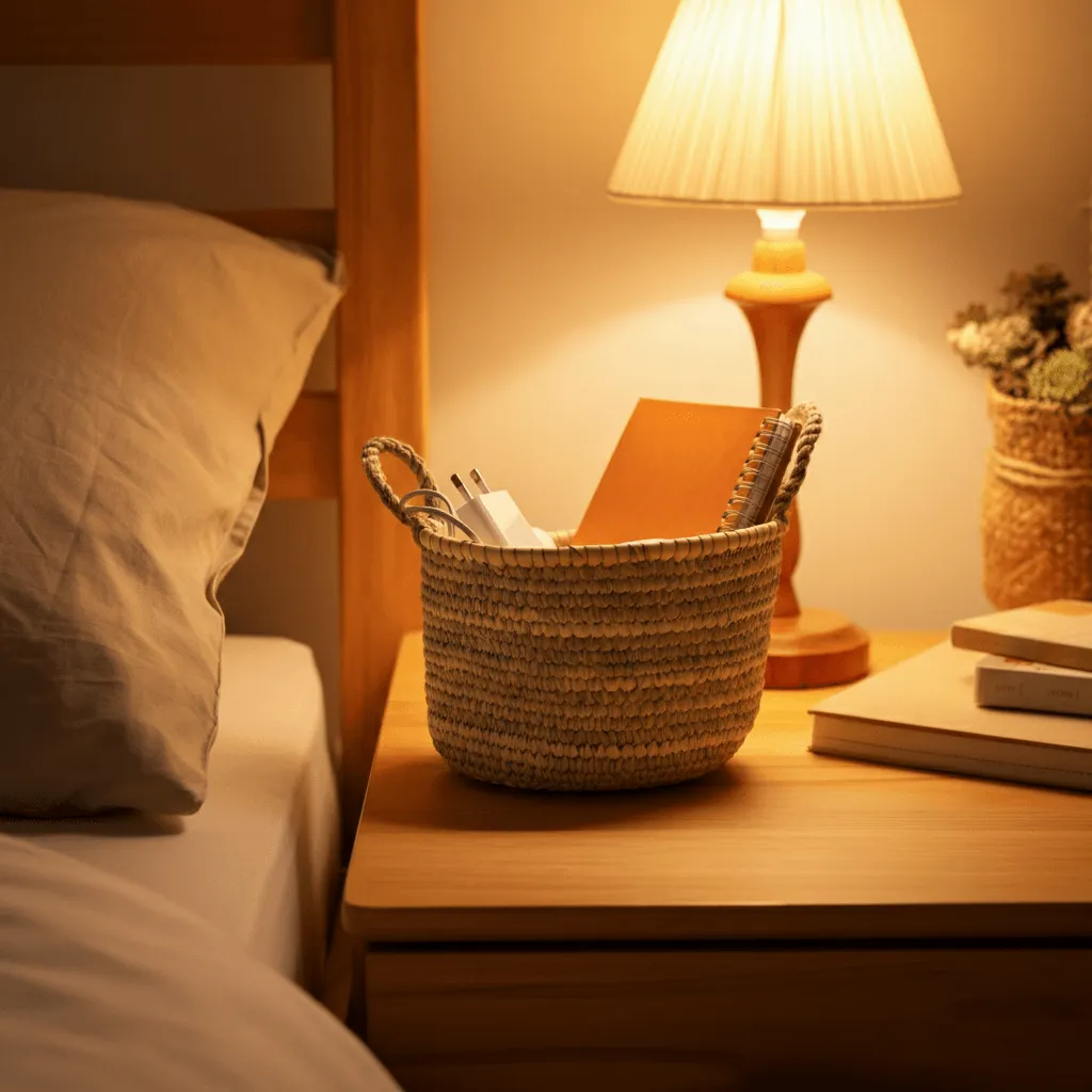 Woven Basket Nightstand