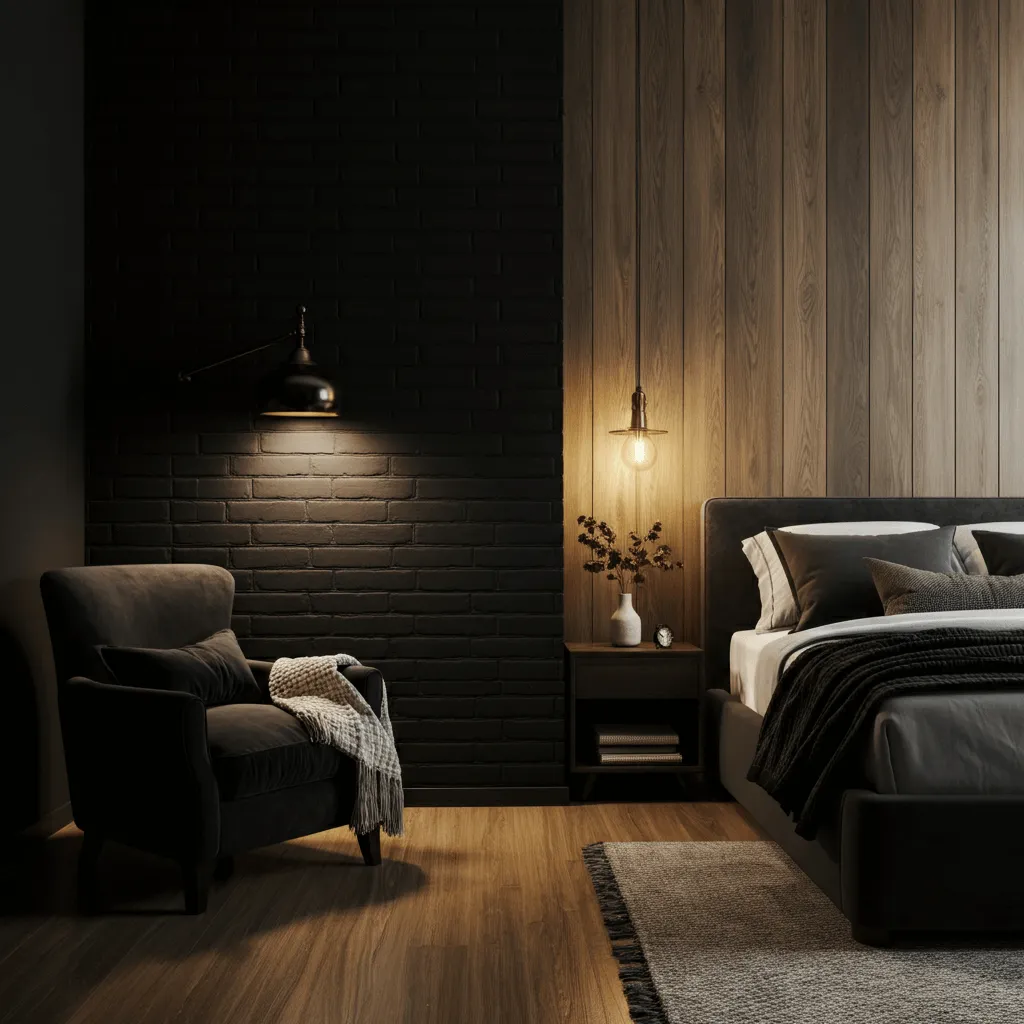 Black Brick and Panel Walls