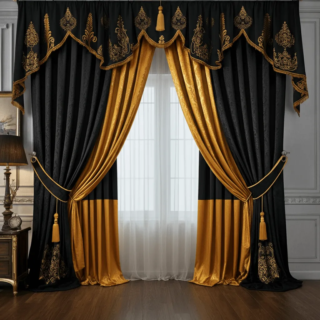 10 Black and Gold Bedroom Decors to Elevate Your Space 8 Black and Gold Curtains