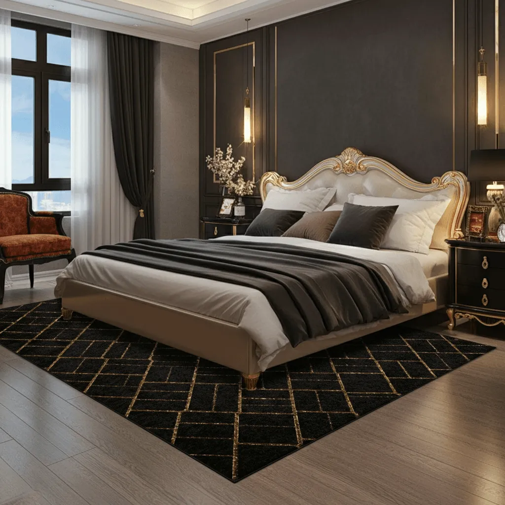 10 Black and Gold Bedroom Decors to Elevate Your Space 10 Black and Gold Rugs