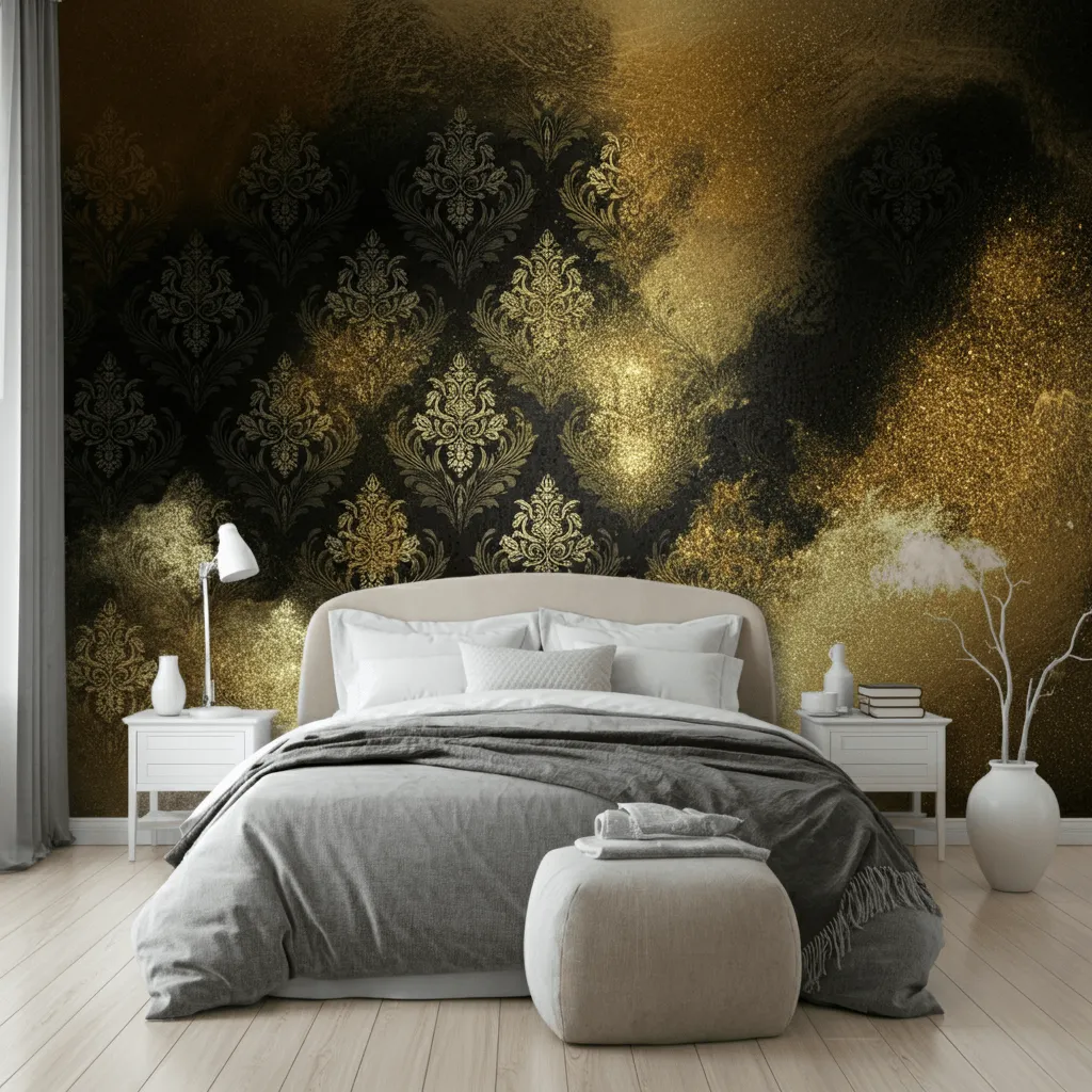 10 Black and Gold Bedroom Decors to Elevate Your Space 5 Black and Gold Wallpaper