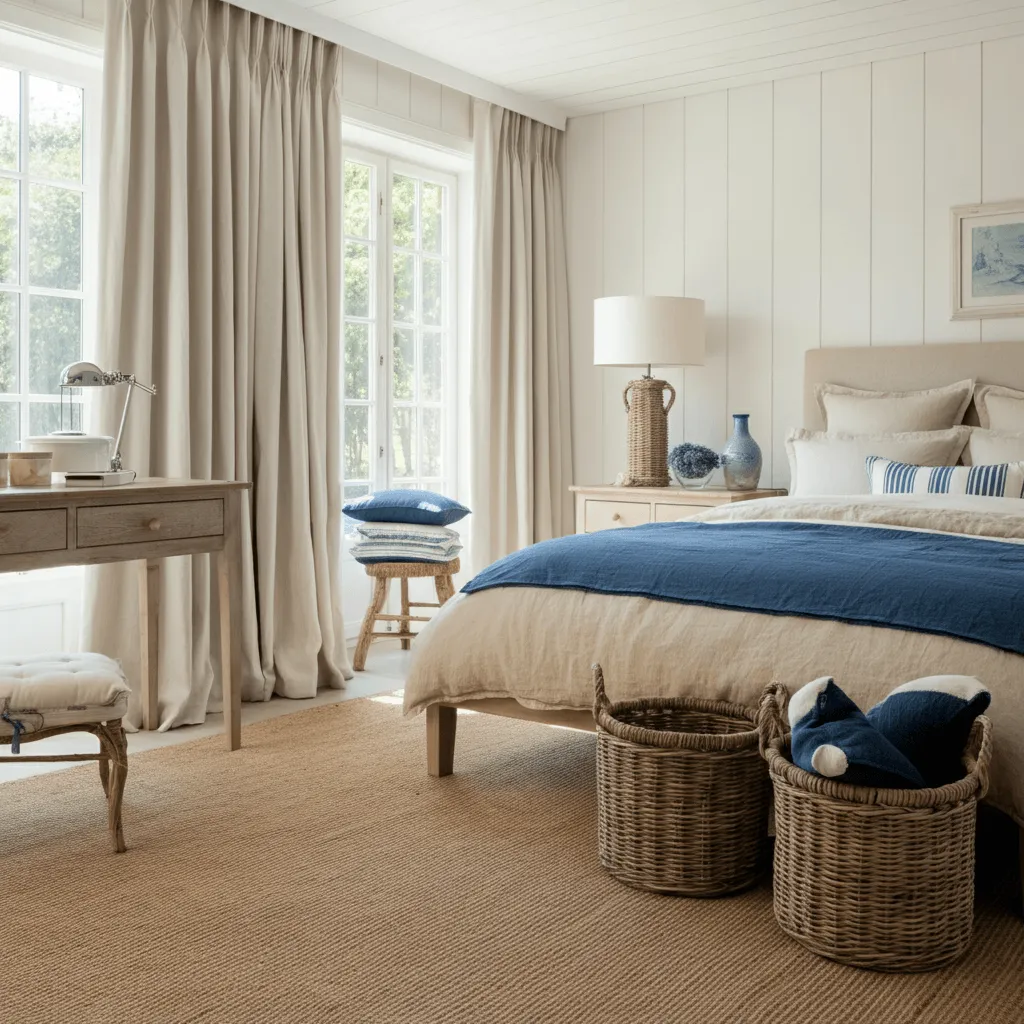 Blue and White Striped Decor