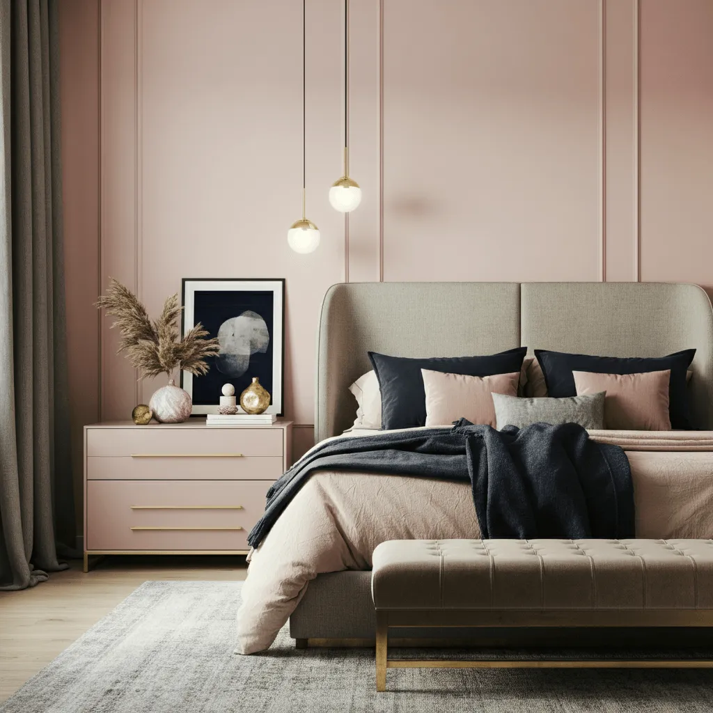 Blush Pink Walls Bedroom