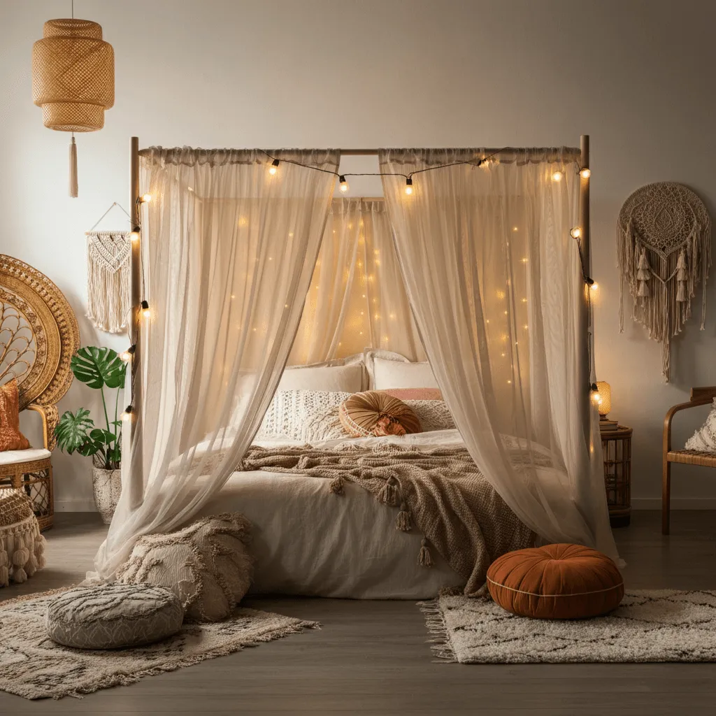 10 Canopy Bed Design Ideas to Transform Your Bedroom 3 Boho-Chic Canopy Bed