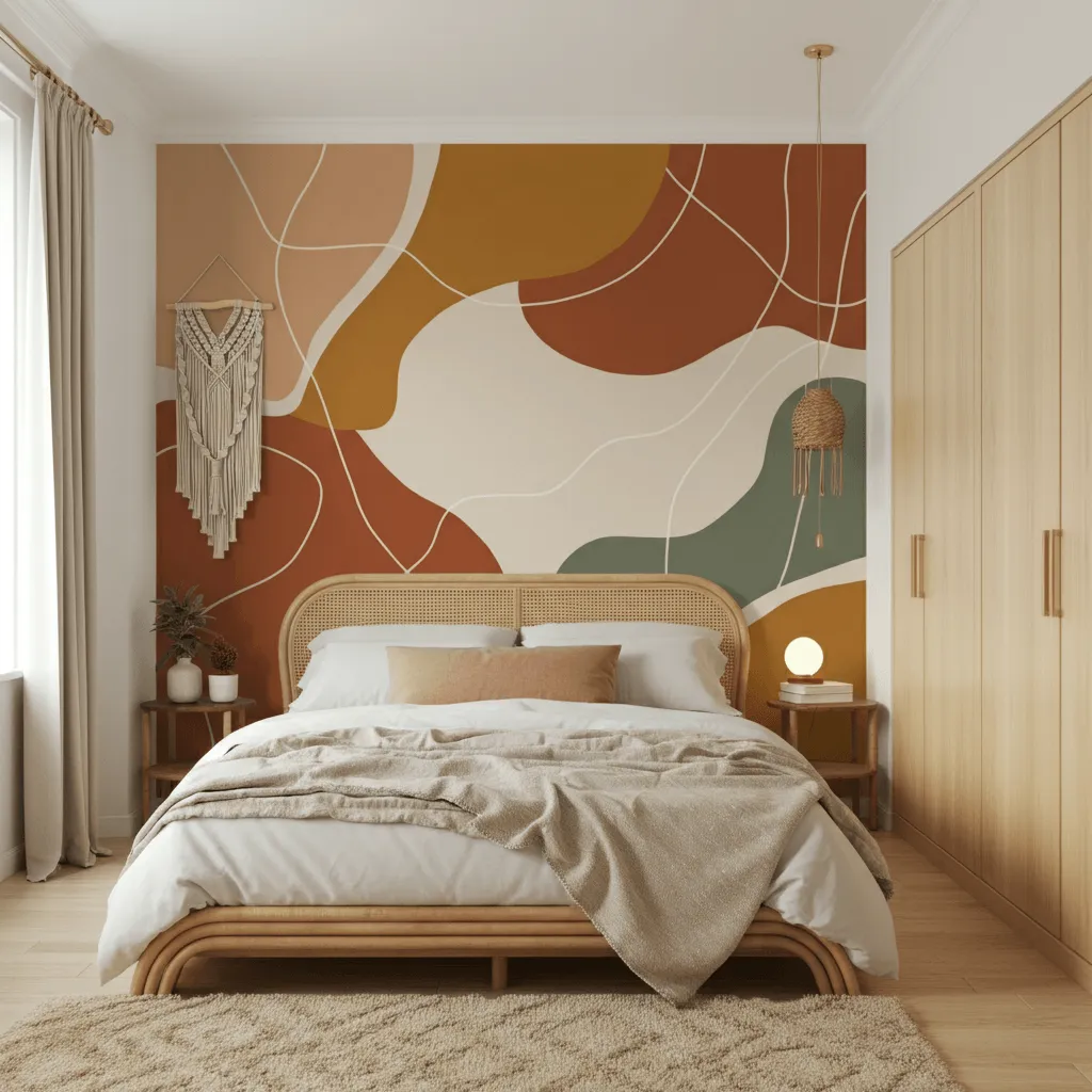 Boho Hand-Painted Mural