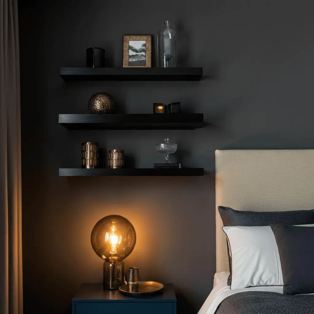 Bold Color Floating Shelves