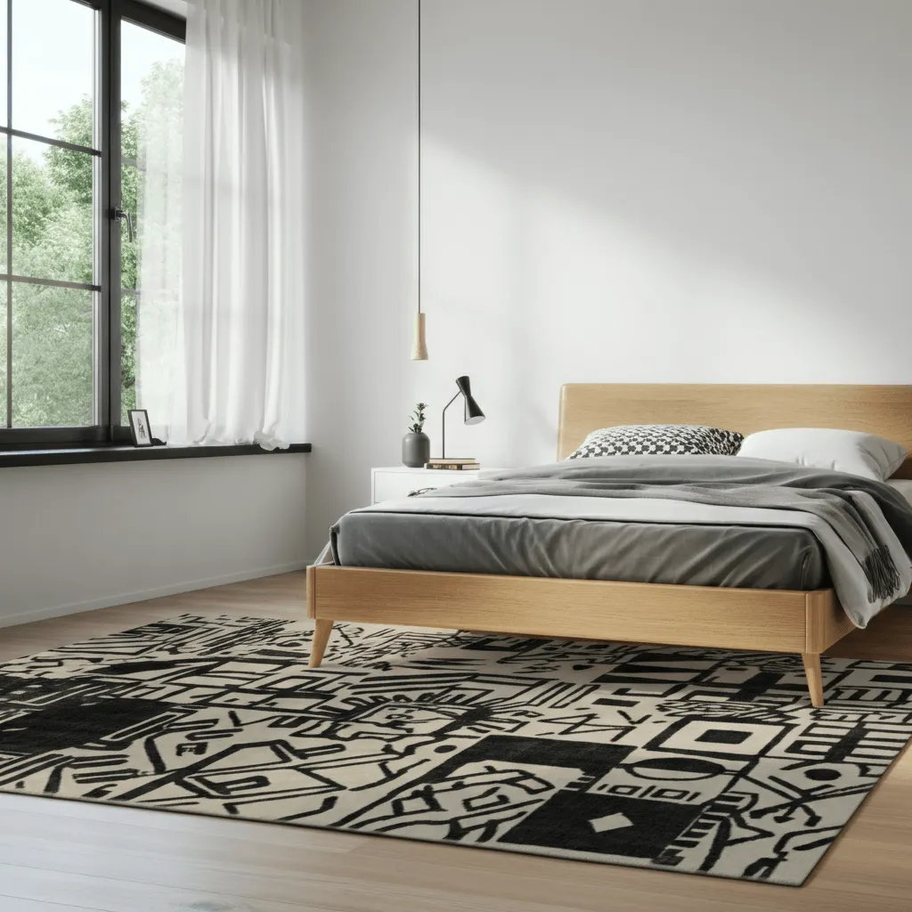 Bold Graphic Rug Bedroom