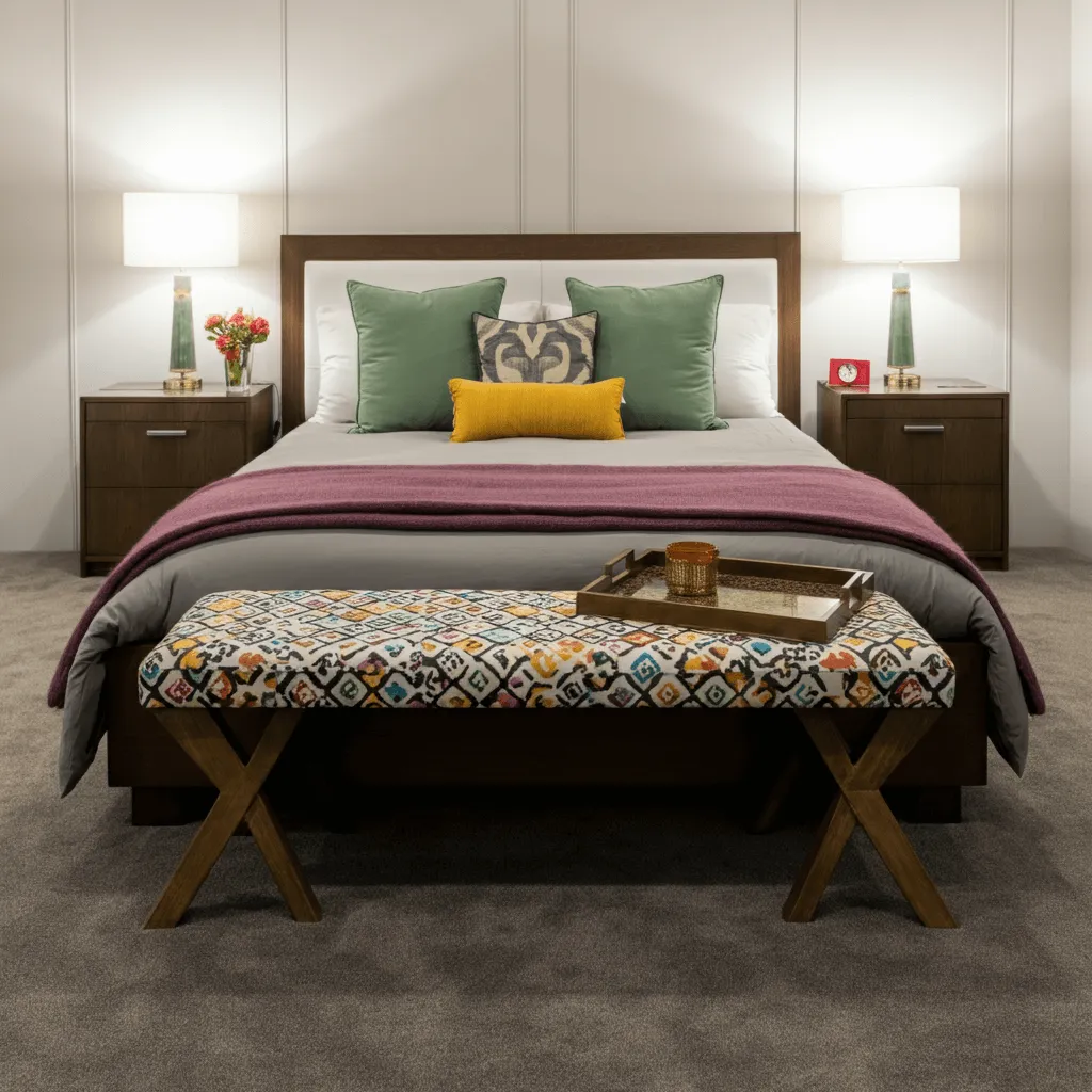 Bold Patterns Bedroom Bench