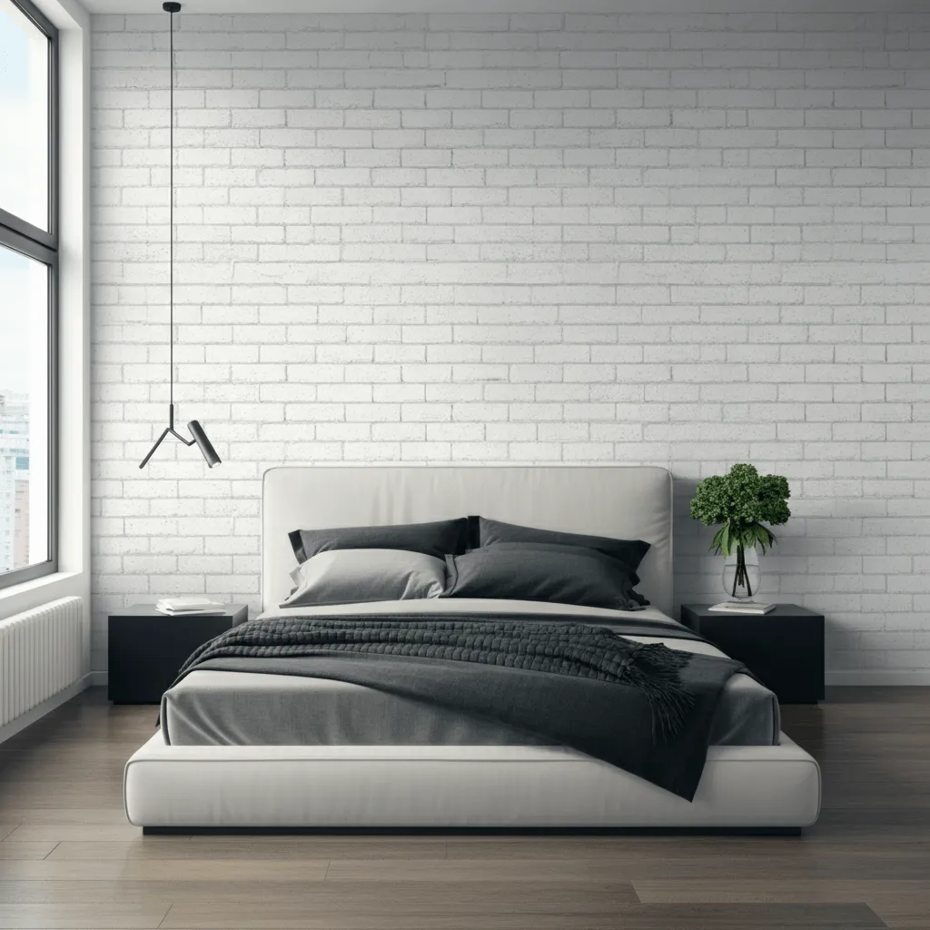 Brick-Effect Panels Bedroom