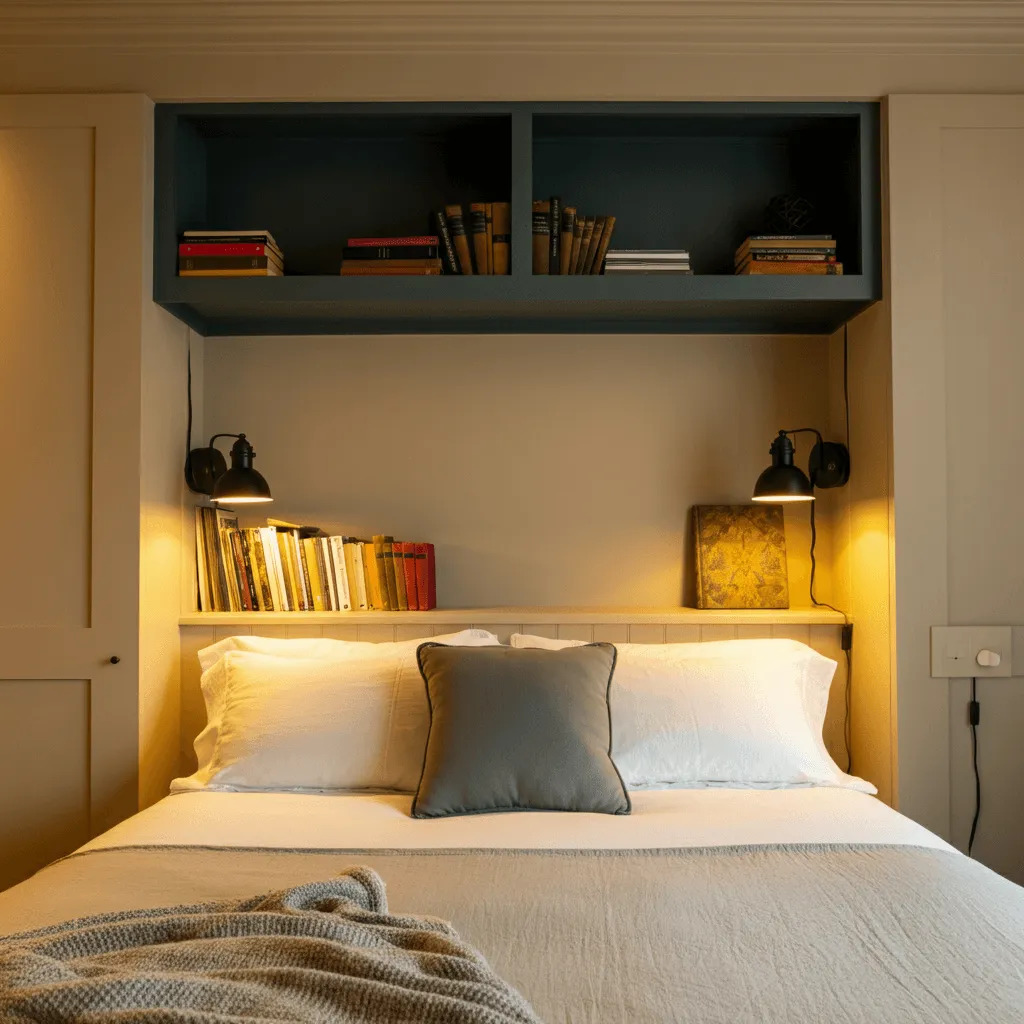 Built-In Bookshelf Headboard