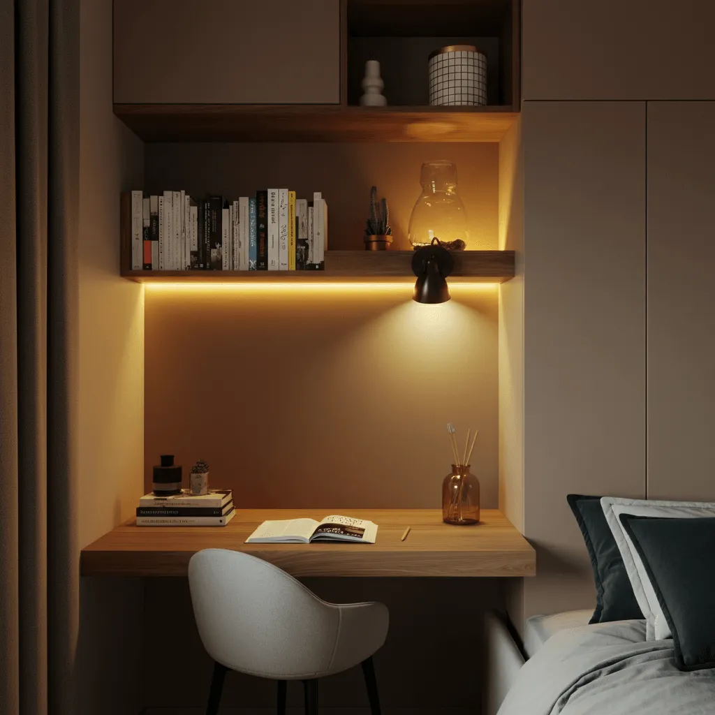 15 Home Office in Bedroom ideas That Feel Spacious & Chic 12 Built-In Shelving