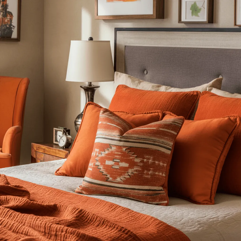 Burnt Orange Throw Pillows