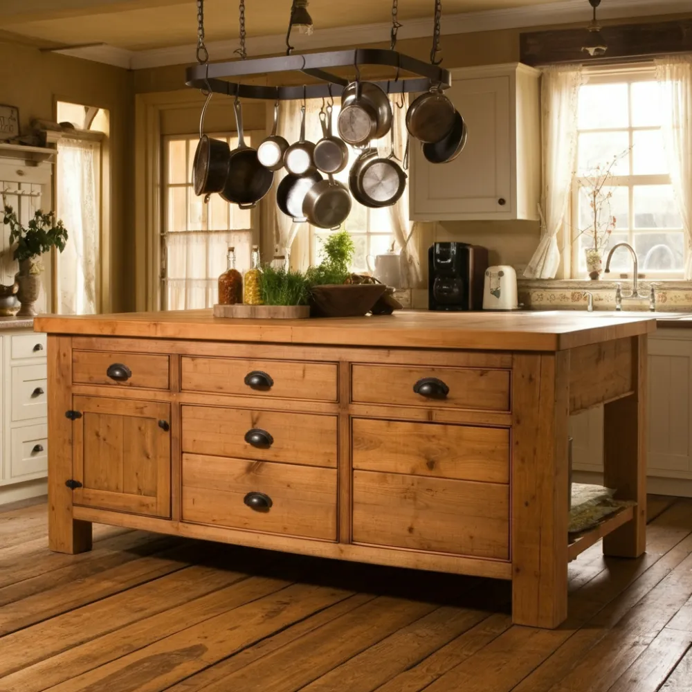 Butcher Block Island Rustic