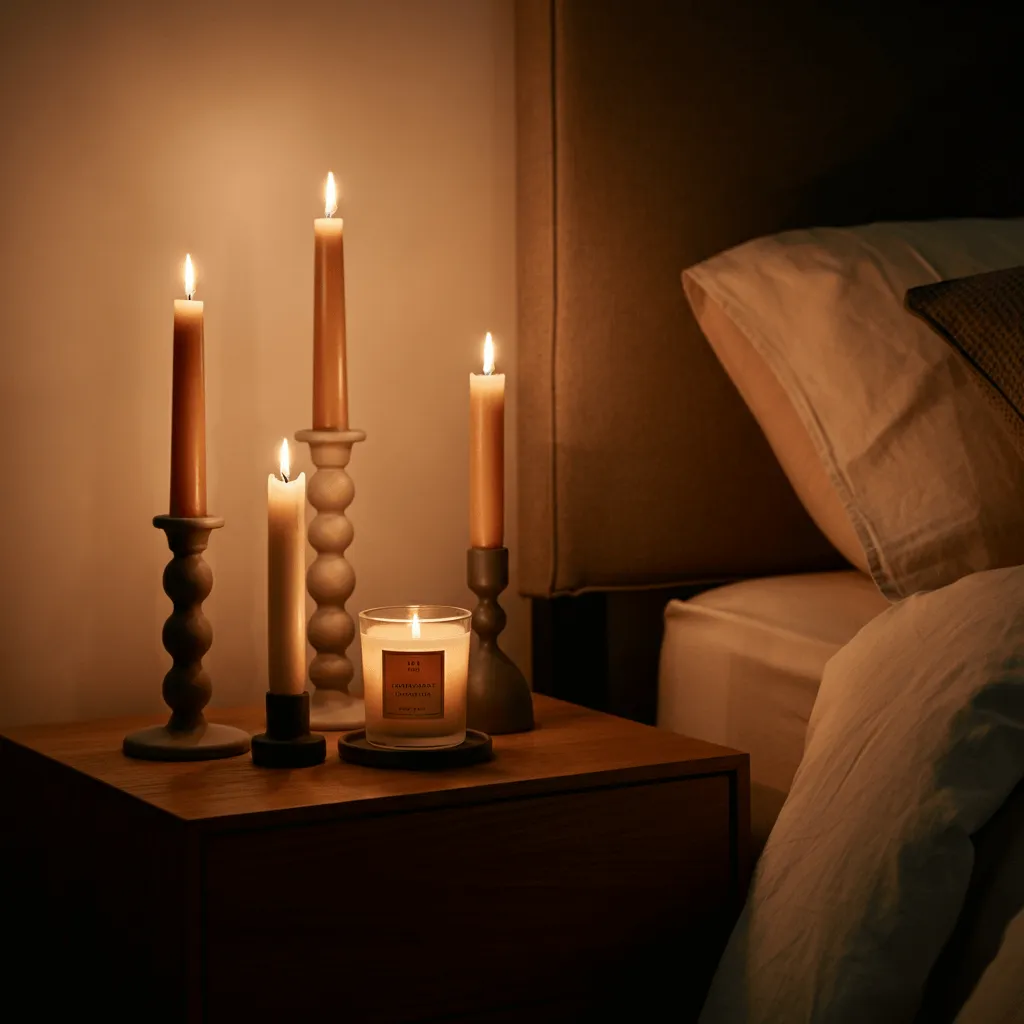 15 Creative Bedroom Bedside Tables Styling Ideas for a Perfect Look 10 Candles Bedside Table